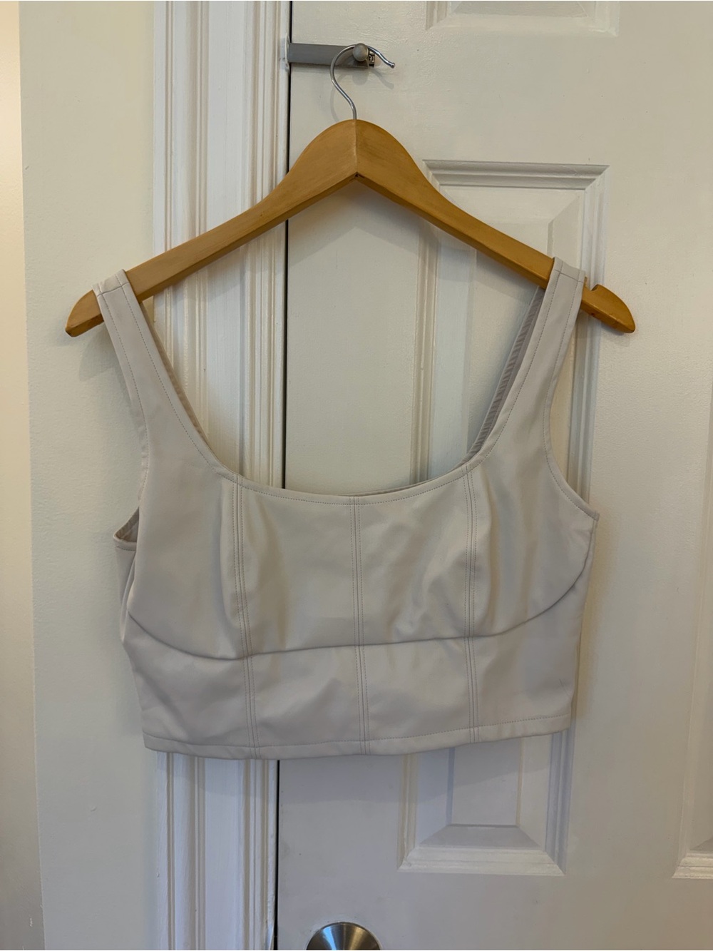 Banana Republic Cream CROPPED VEGAN LEATHER BUSTIER